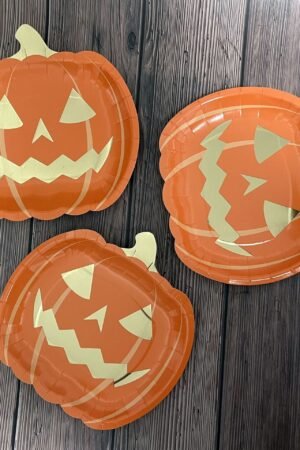 Disposable Dinner Plates DIY Pumpkin Halloween Paper Plates