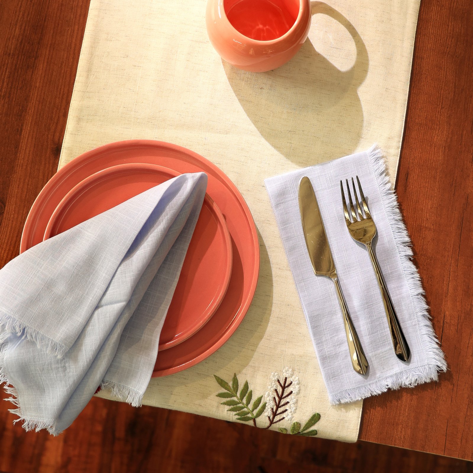 Premium Cotton Napkins Set Of 4-20x20 Inch, Classic Hemstitch Dinner Napkins